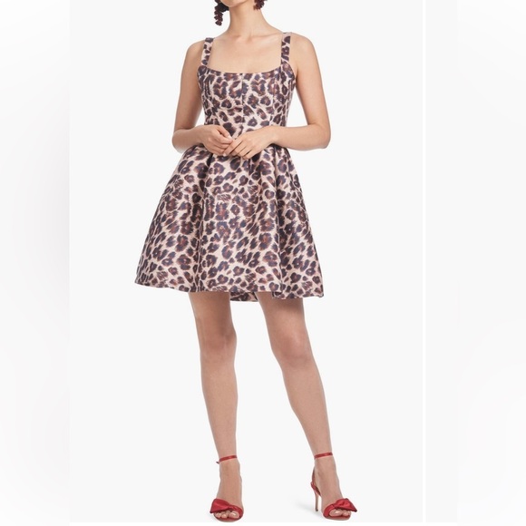 NWT SACHIN + BABI leopard print Mini Dress A line size 6 - Picture 1 of 5